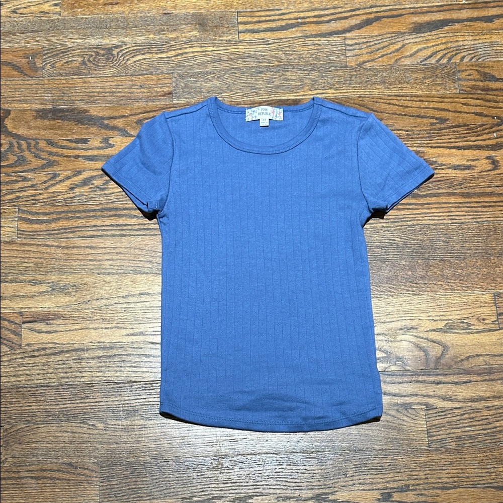 Pink Republic Cobalt Ribbed Tee